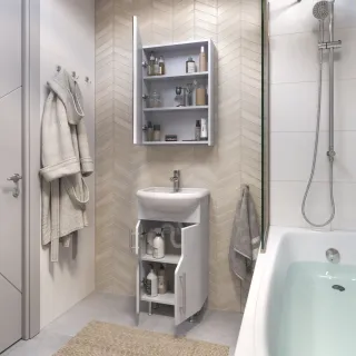 Тумба под раковину напольная Vigo Turin 223 45 см поставляется в разобранном виде белый